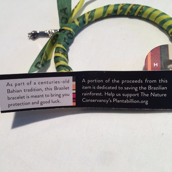 SET of 3 -Natural Ribbon Bangles/Charm - Picture 6 of 8